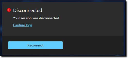 Disconnected session notification